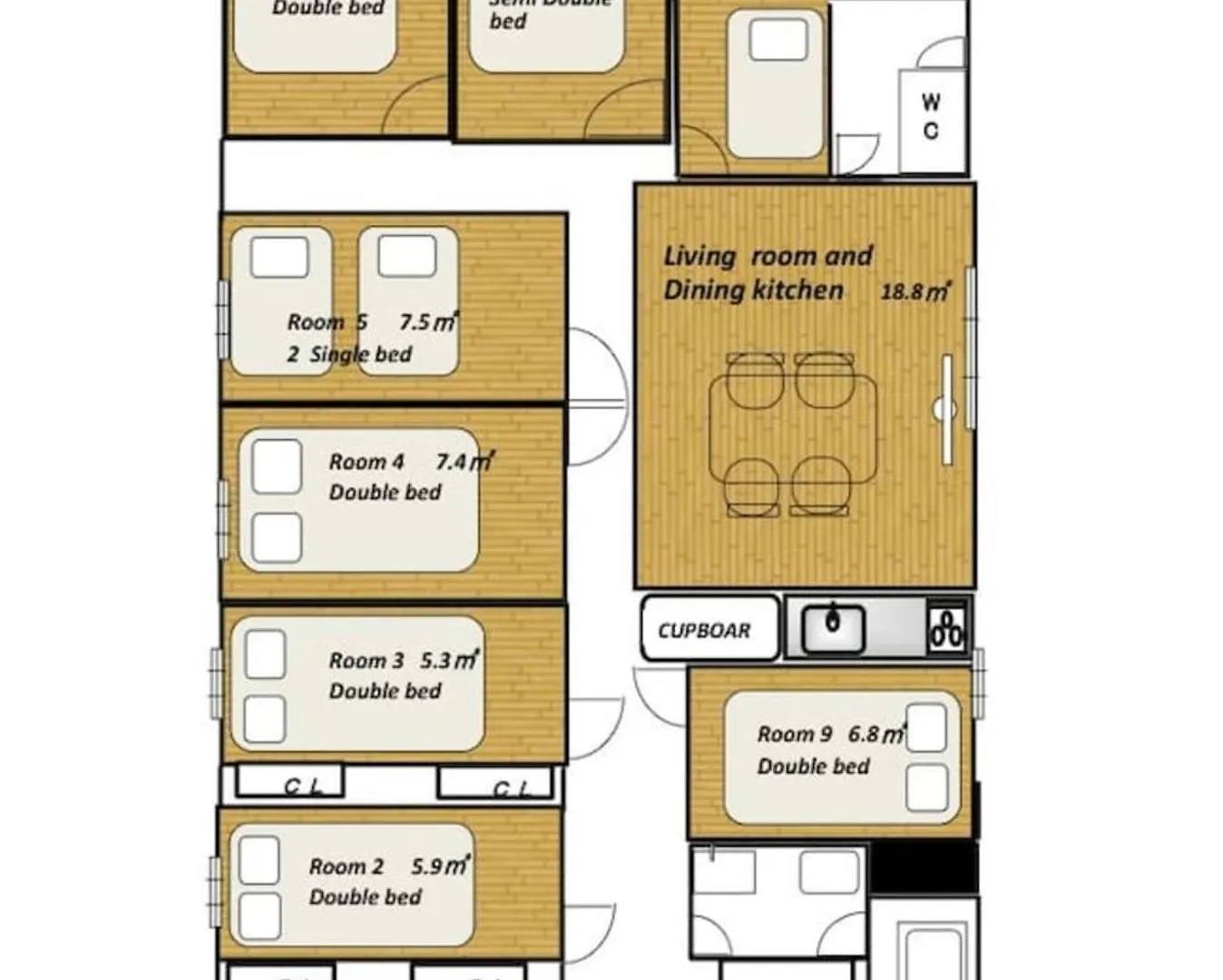 M-Haneda Lex Apartment 137Sqm 3Bdr Max24 Ppl 1Min From Sta Freeparking Prefektura Tokio Japonsko